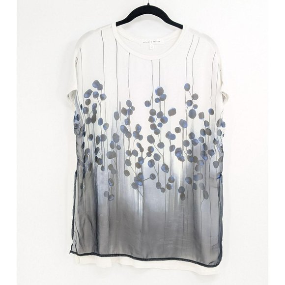 Willow & Thread Womens Printed White Tee size Large - Picture 1 of 5
